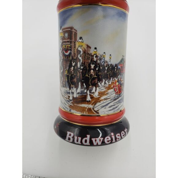 Budweiser Stein/Mug Collector Series A Perfect Christmas (Handcrafted) Vintage - Picture 3 of 10